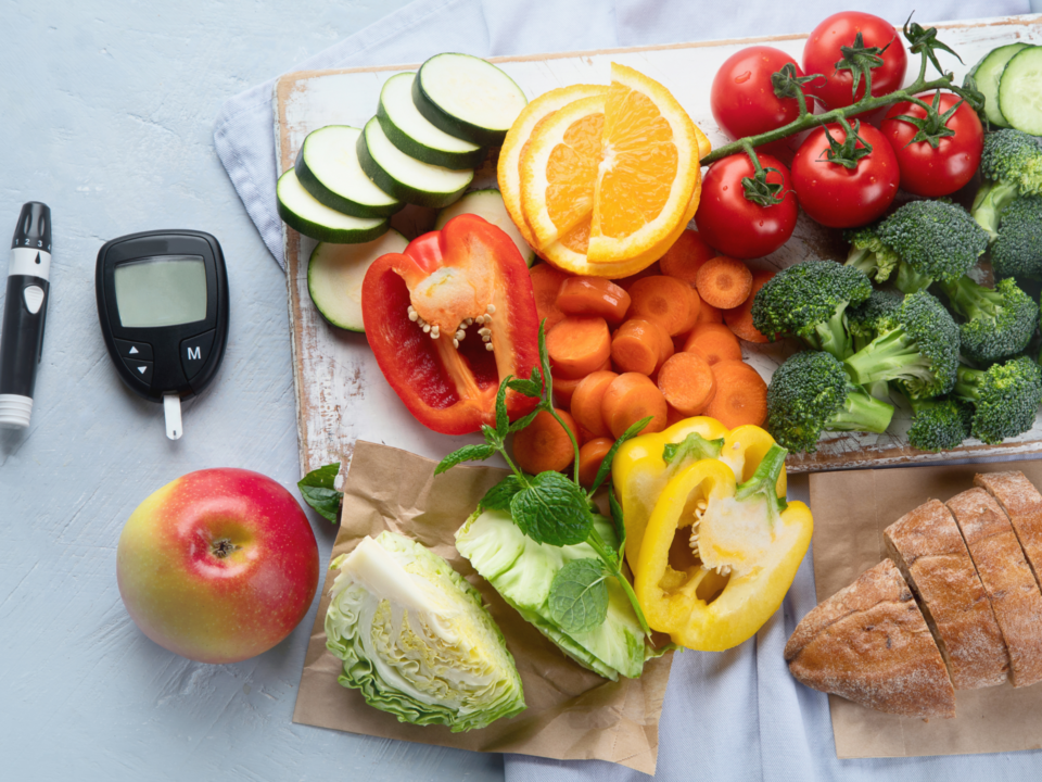 Gesunde Ernährung bei Diabetes, viel Gemüse.